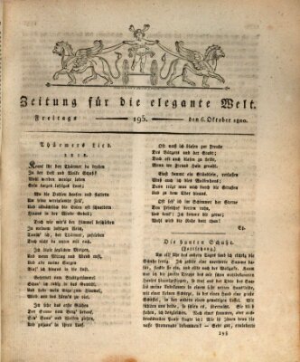 Zeitung für die elegante Welt Freitag 6. Oktober 1820