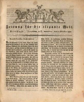 Zeitung für die elegante Welt Dienstag 31. Oktober 1820