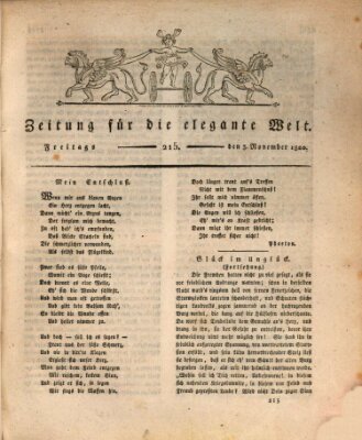 Zeitung für die elegante Welt Freitag 3. November 1820