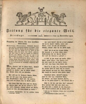 Zeitung für die elegante Welt Dienstag 14. November 1820