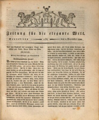 Zeitung für die elegante Welt Samstag 2. Dezember 1820