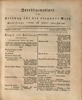 Zeitung für die elegante Welt Samstag 8. Juli 1820