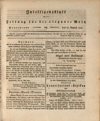 Zeitung für die elegante Welt Samstag 12. August 1820