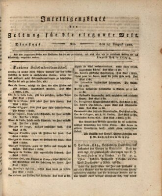 Zeitung für die elegante Welt Dienstag 15. August 1820