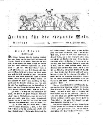 Zeitung für die elegante Welt Montag 8. Januar 1821