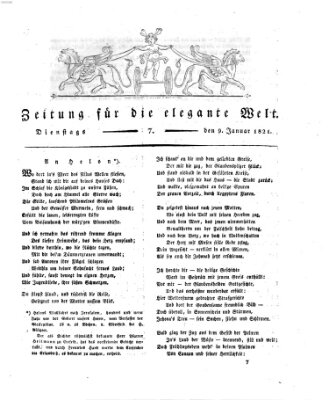 Zeitung für die elegante Welt Dienstag 9. Januar 1821