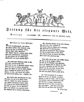 Zeitung für die elegante Welt Montag 22. Januar 1821