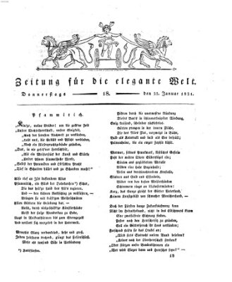 Zeitung für die elegante Welt Donnerstag 25. Januar 1821