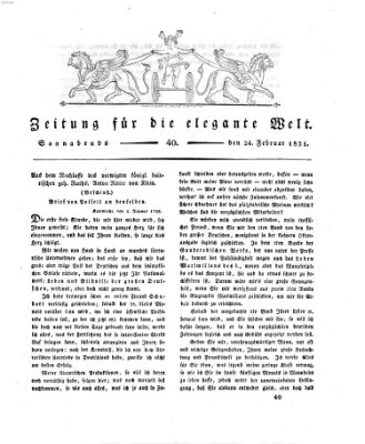 Zeitung für die elegante Welt Samstag 24. Februar 1821