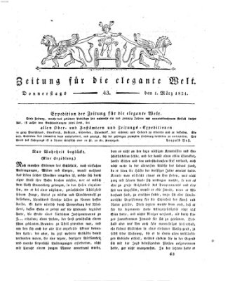 Zeitung für die elegante Welt Donnerstag 1. März 1821