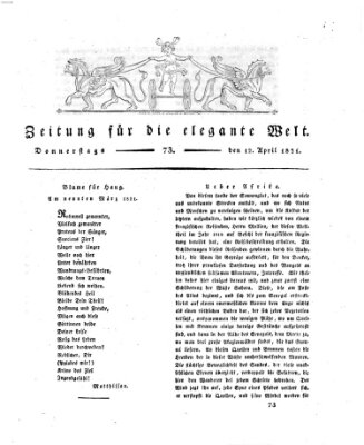 Zeitung für die elegante Welt Donnerstag 12. April 1821