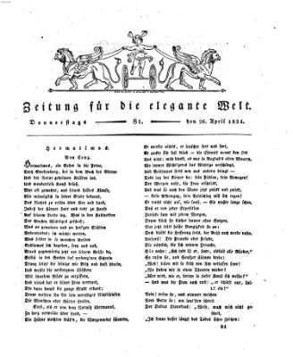 Zeitung für die elegante Welt Donnerstag 26. April 1821