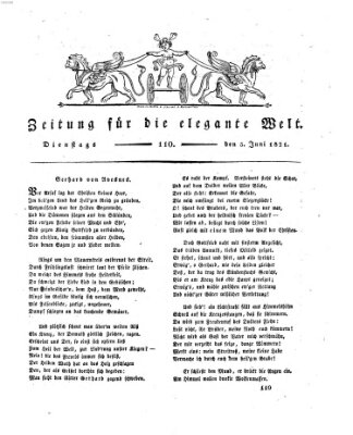 Zeitung für die elegante Welt Dienstag 5. Juni 1821