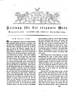 Zeitung für die elegante Welt Samstag 16. Juni 1821