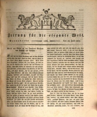 Zeitung für die elegante Welt Samstag 14. Juli 1821