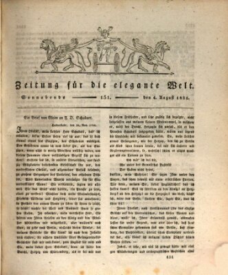 Zeitung für die elegante Welt Samstag 4. August 1821