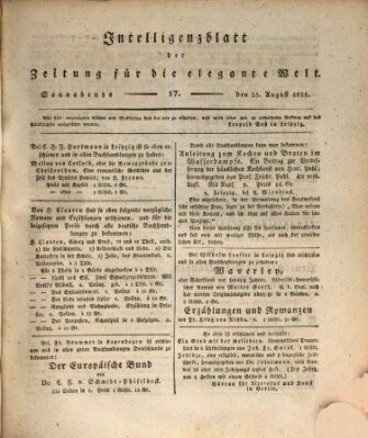 Zeitung für die elegante Welt Samstag 25. August 1821