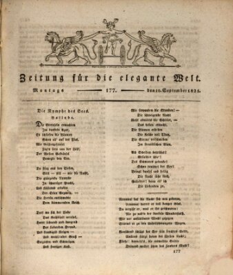 Zeitung für die elegante Welt Montag 10. September 1821