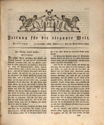 Zeitung für die elegante Welt Freitag 14. September 1821