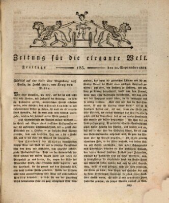 Zeitung für die elegante Welt Freitag 21. September 1821