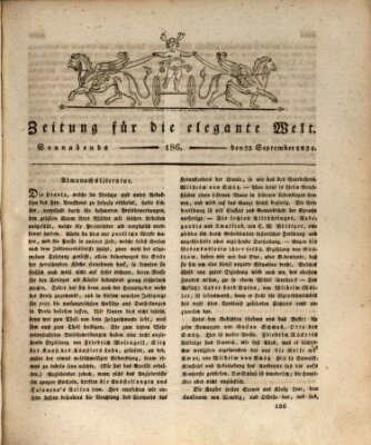 Zeitung für die elegante Welt Samstag 22. September 1821