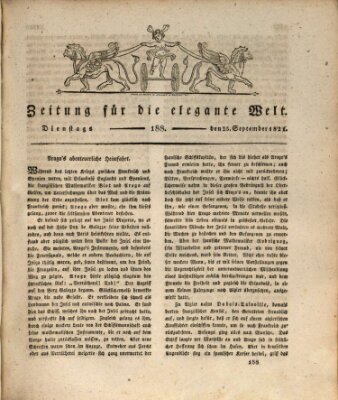 Zeitung für die elegante Welt Dienstag 25. September 1821