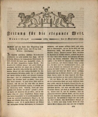 Zeitung für die elegante Welt Donnerstag 27. September 1821