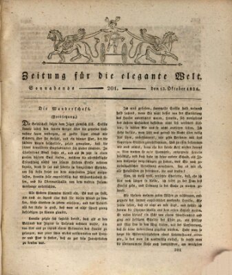 Zeitung für die elegante Welt Samstag 13. Oktober 1821