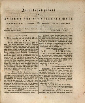 Zeitung für die elegante Welt Samstag 13. Oktober 1821