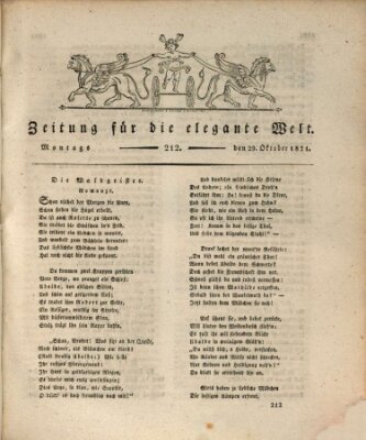 Zeitung für die elegante Welt Montag 29. Oktober 1821