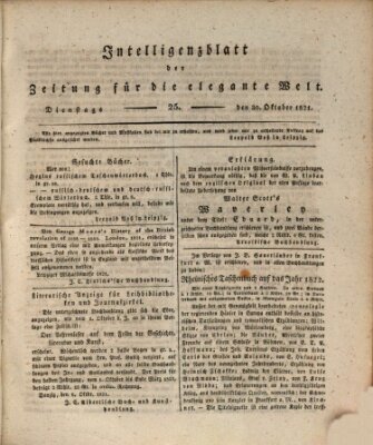 Zeitung für die elegante Welt Dienstag 30. Oktober 1821