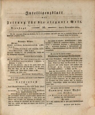 Zeitung für die elegante Welt Dienstag 6. November 1821