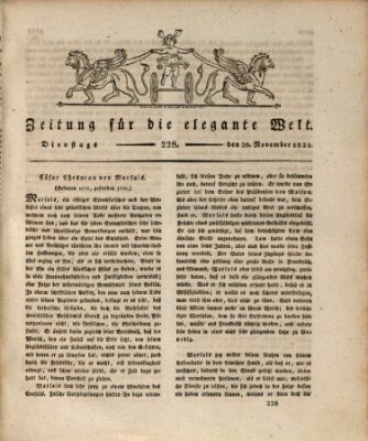 Zeitung für die elegante Welt Dienstag 20. November 1821