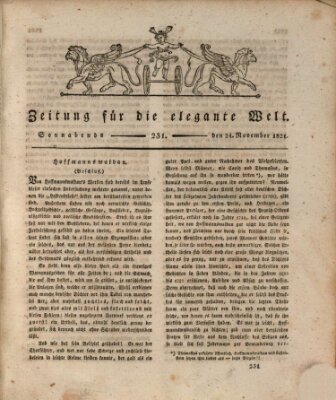 Zeitung für die elegante Welt Samstag 24. November 1821