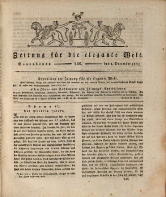 Zeitung für die elegante Welt Samstag 1. Dezember 1821