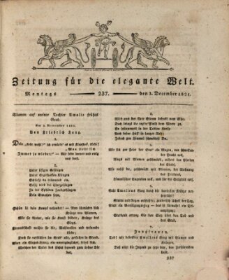 Zeitung für die elegante Welt Montag 3. Dezember 1821