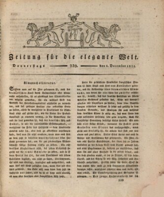 Zeitung für die elegante Welt Donnerstag 6. Dezember 1821