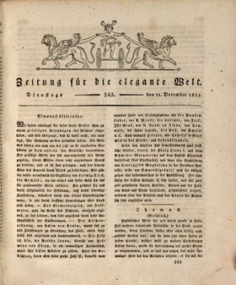 Zeitung für die elegante Welt Dienstag 11. Dezember 1821