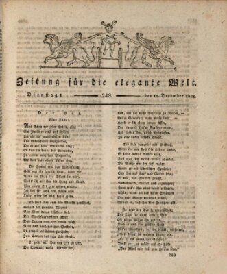 Zeitung für die elegante Welt Dienstag 18. Dezember 1821