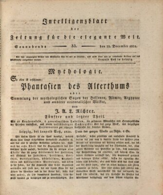 Zeitung für die elegante Welt Samstag 22. Dezember 1821