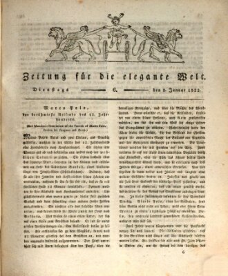 Zeitung für die elegante Welt Dienstag 8. Januar 1822