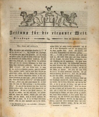 Zeitung für die elegante Welt Dienstag 29. Januar 1822