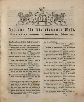 Zeitung für die elegante Welt Donnerstag 7. Februar 1822