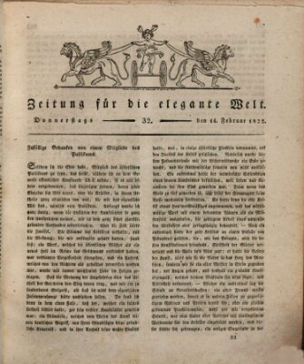 Zeitung für die elegante Welt Donnerstag 14. Februar 1822