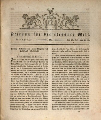 Zeitung für die elegante Welt Dienstag 19. Februar 1822