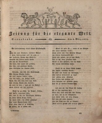 Zeitung für die elegante Welt Samstag 9. März 1822