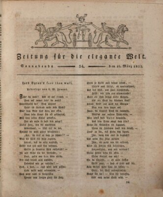 Zeitung für die elegante Welt Samstag 16. März 1822