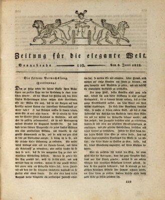 Zeitung für die elegante Welt Samstag 8. Juni 1822