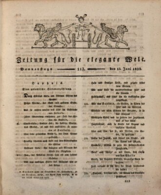 Zeitung für die elegante Welt Donnerstag 13. Juni 1822