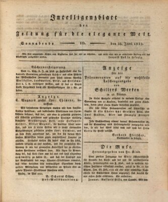 Zeitung für die elegante Welt Samstag 22. Juni 1822